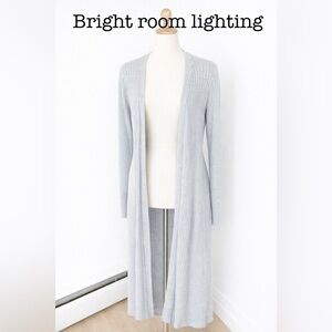 Elegant Sky Blue Women's Long Cardigan